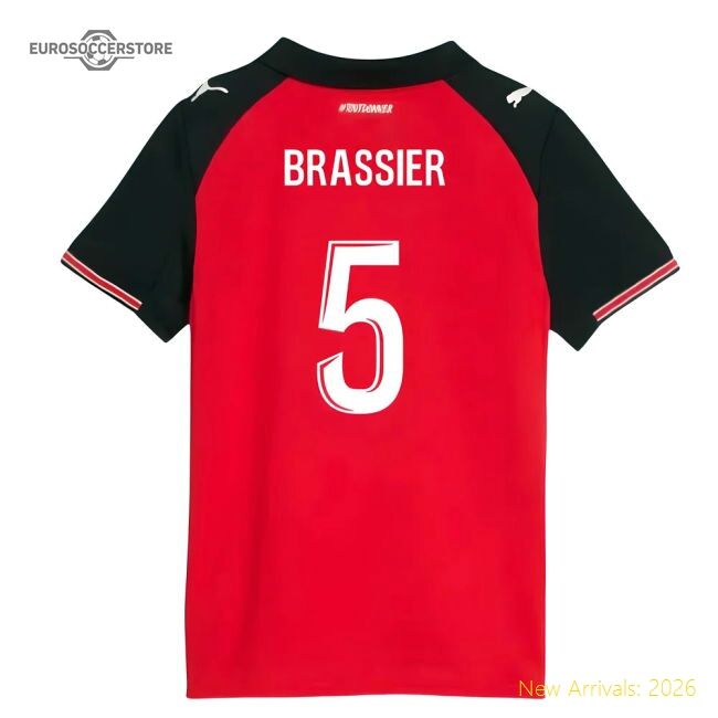 Premium 2025-2026 Stade Rennais Home Shirt (Kids) (Brassier 5)