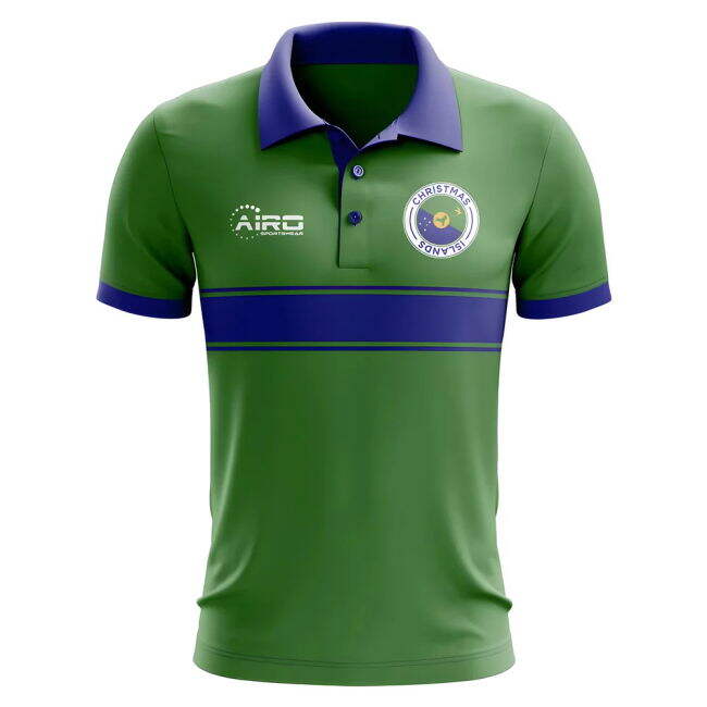 Championship Christmas Islands Concept Stripe Polo Shirt (Green)