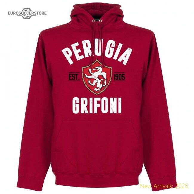 Perugia Established Hoodie - Red - Official Design - Premium Collection