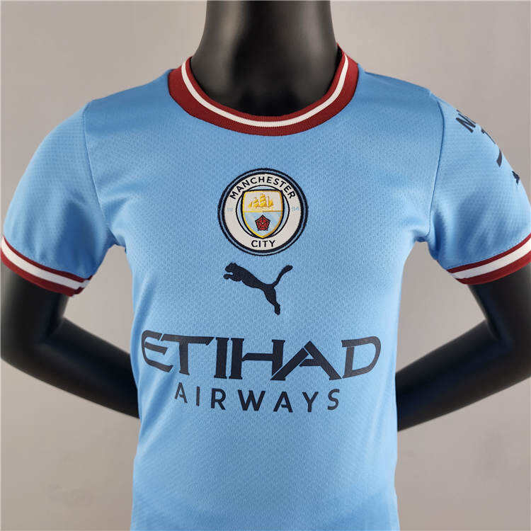 Kids Manchester City 2223 Home Kit ShirtShorts - Official Replica