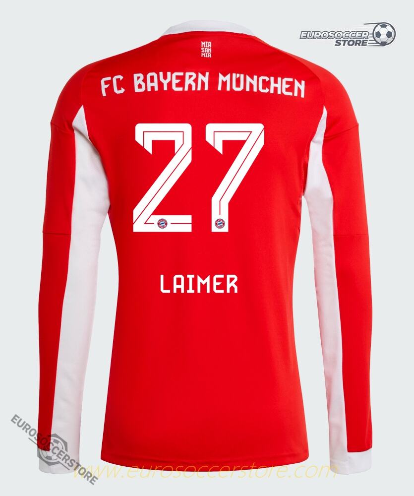 Bayern Munich 25-26 Home Long Sleeve Jersey Laimer 27