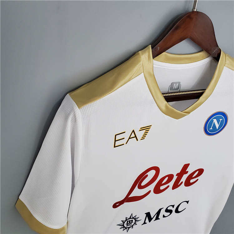 Napoli 21-22 Third WhiteGolden Soccer Jersey Football Shirt -