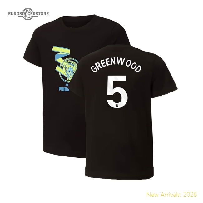 Official 2024-2025 Man City Ftblculture Tee (black) (greenwood 5)