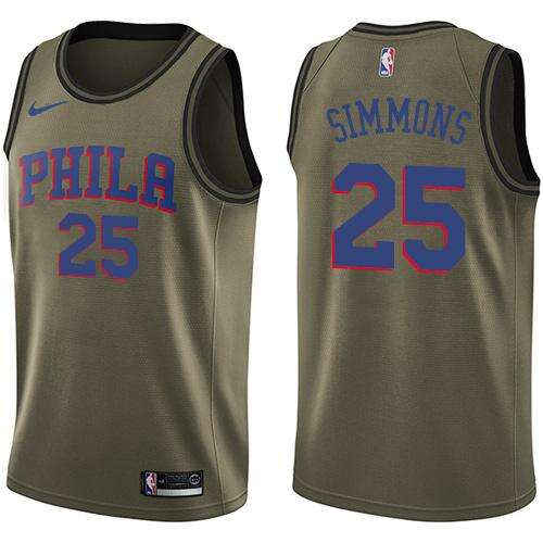 76ers #25 Ben Simmons Official 2024 Icon NBA Jersey - Green Swingman