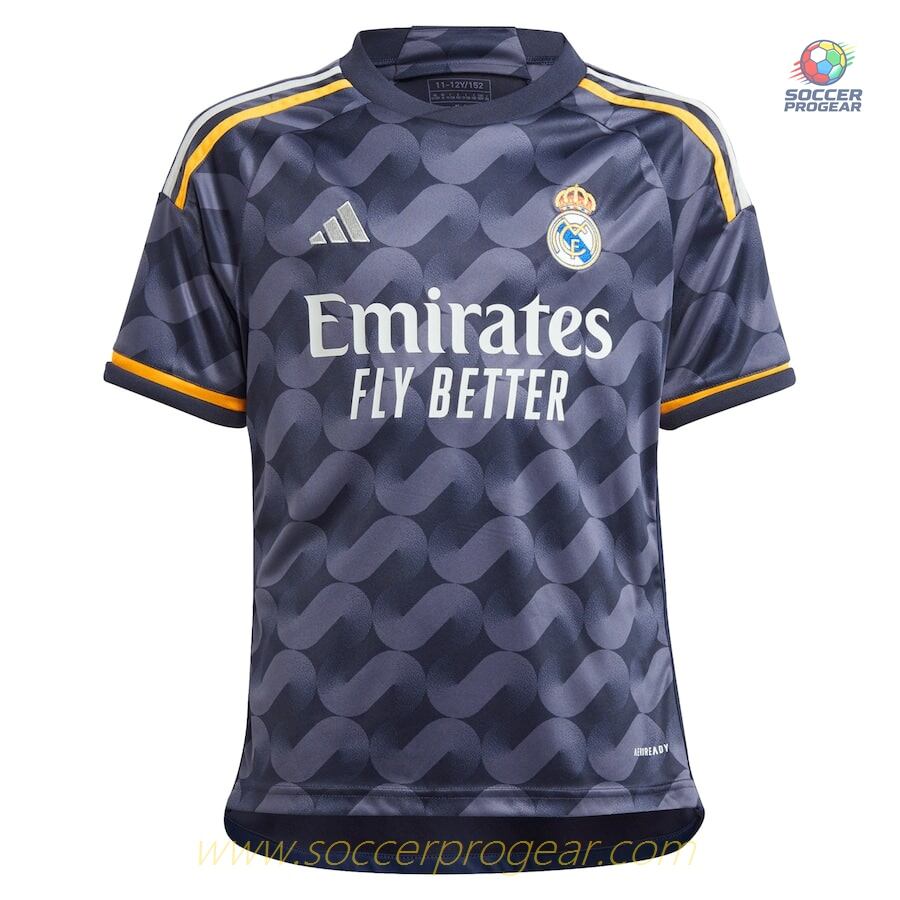 Real Madrid 2023 2024 Away Kids Edition Football Kit Team Shirt