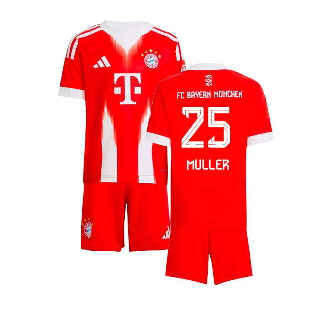 Licensed 2025-2026 Bayern Munich Bundesliga Home Kit (Muller 25)