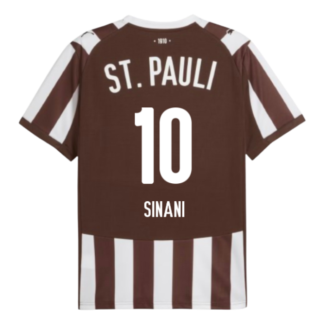 Football St Pauli Home Shirt Sinani #10 High Performance Devoted F...