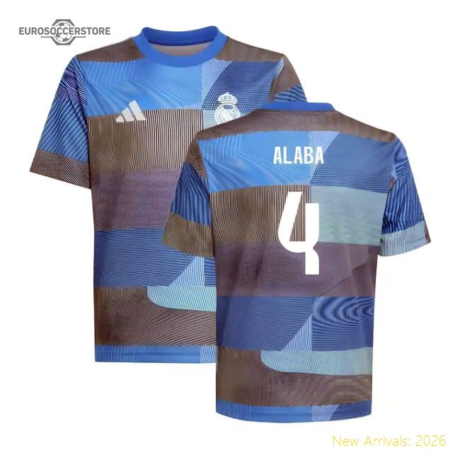 Elite 2025-2026 Real Madrid Pre-match Shirt (blue) - Kids (alaba 4)