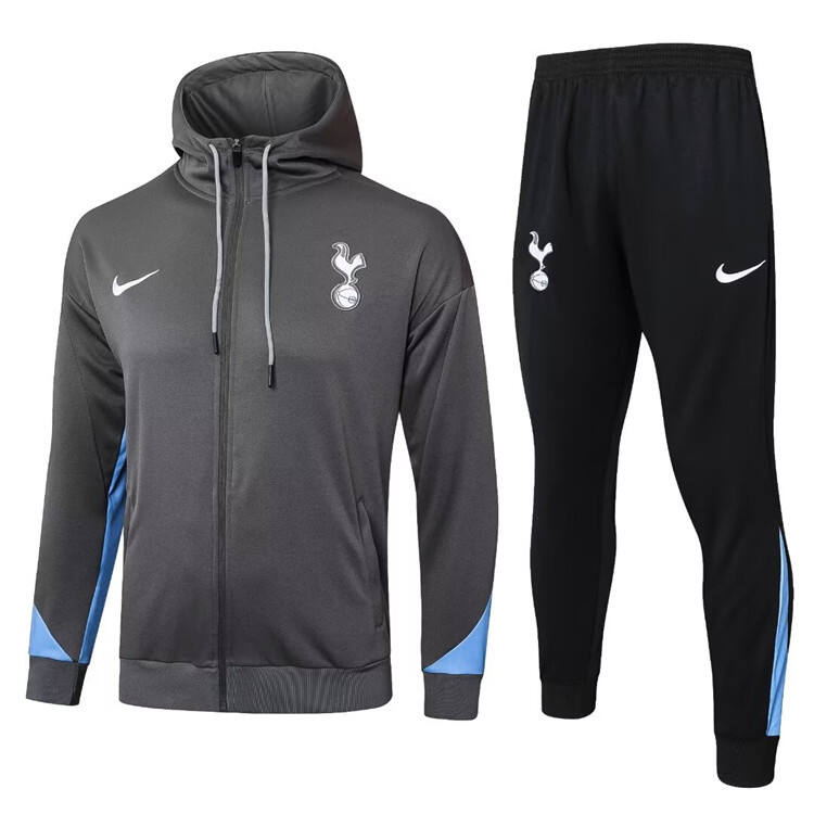 Official Breathable Spurs 2425 Tottenham Hotspur Grey Tracksuit