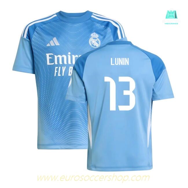 2025-2026 Real Madrid Home Goalkeeper Shirt (Blue) - Kids (Lunin 13)