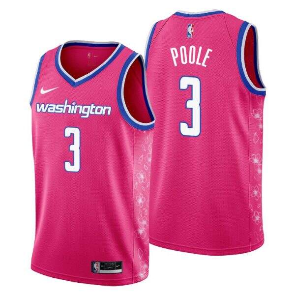 Wizards Jordan Poole #3 Top-Grade 2022 City NBA City Jersey Pink