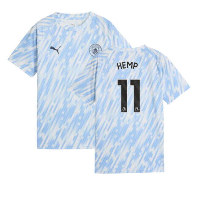 2025-2026 Man City Warm Up Jersey (Silver Sky) - Kids (Hemp 11) (Fa...