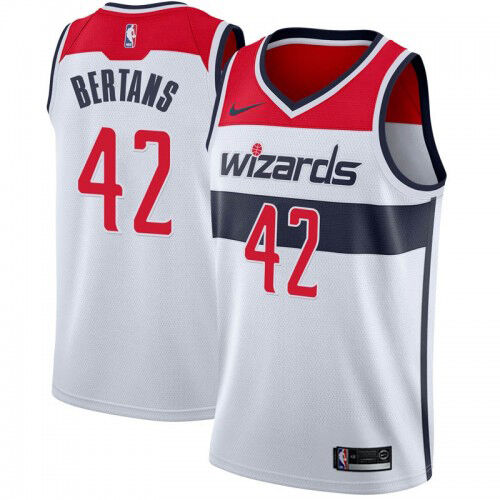 WAS Davis Bertans #42 Authentic 2024 Icon NBA Swingman Jersey White