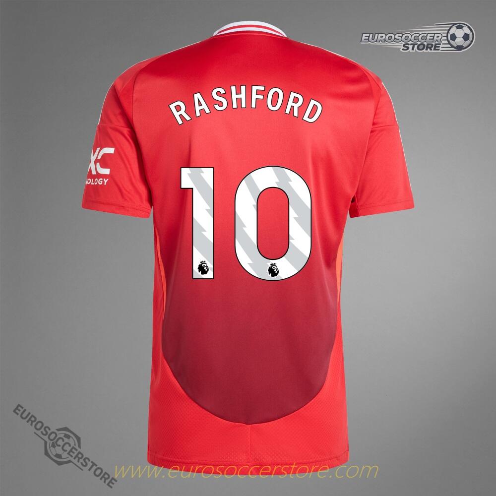 Manchester United's RASHFORD 10 Home Jersey for the 24-25 season.