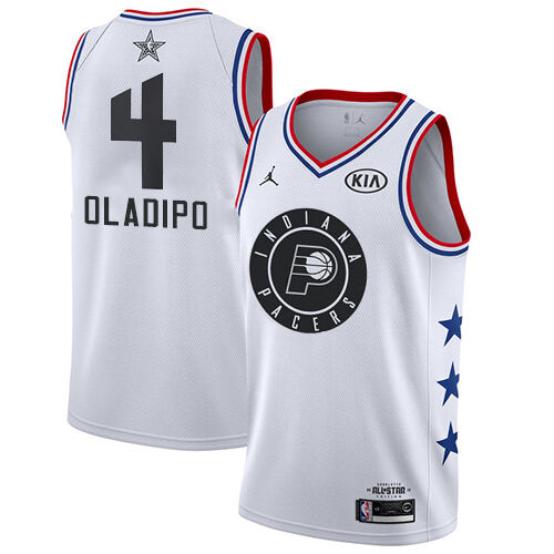 Indiana Pacers #4 Victor Oladipo White NBA Jordan Swingman 2019 All-Star Game Jersey Mens