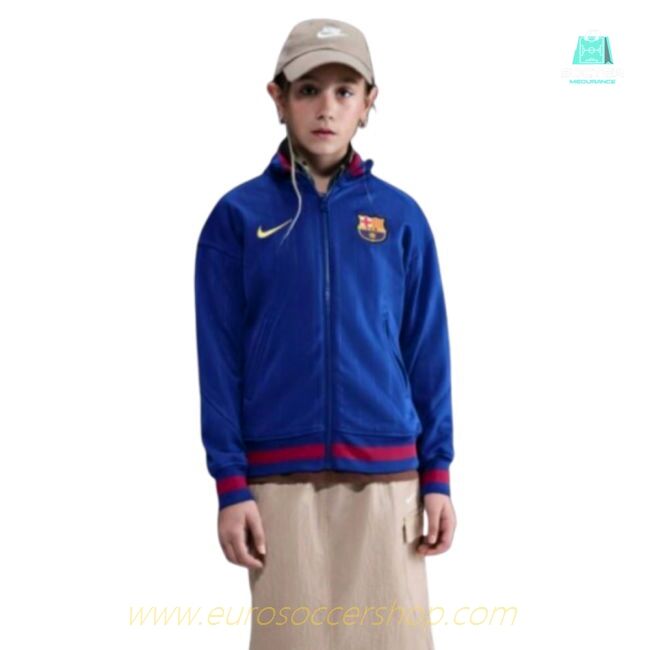 2025-2026 Barcelona Academy Pro Anthem Jacket (Blue) - Kids