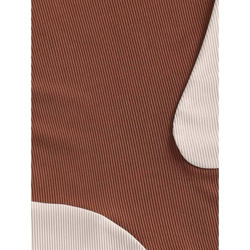 Ribbed Two Tone Crop Tank Top RQ1264