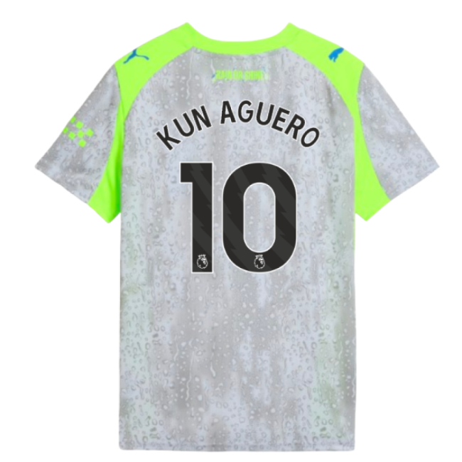 Man City Third Football Shirt 2025-20 Season Kun Aguero 10 M S Kids