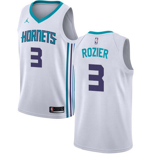Nike Charlotte Hornets #3 Terry Rozier White NBA Jordan Swingman Association Edition Jersey Mens