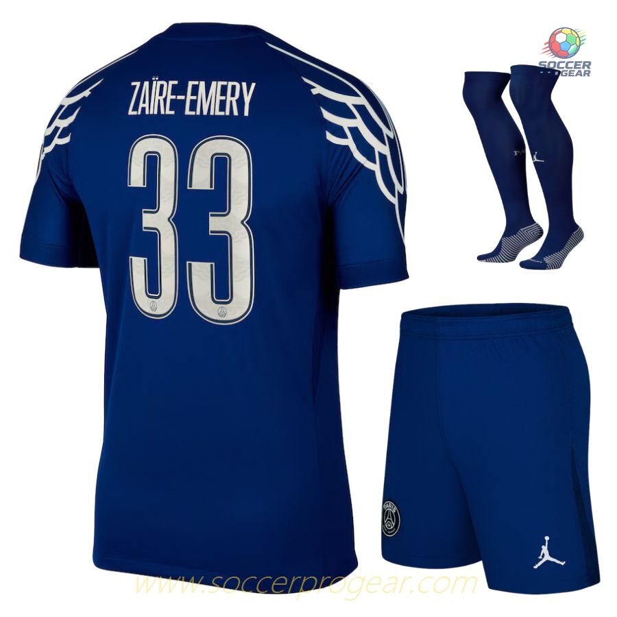 PSG Official Fourth 2024-2025 Season Zaire Emery Children Soccer Uniform Football Jersey