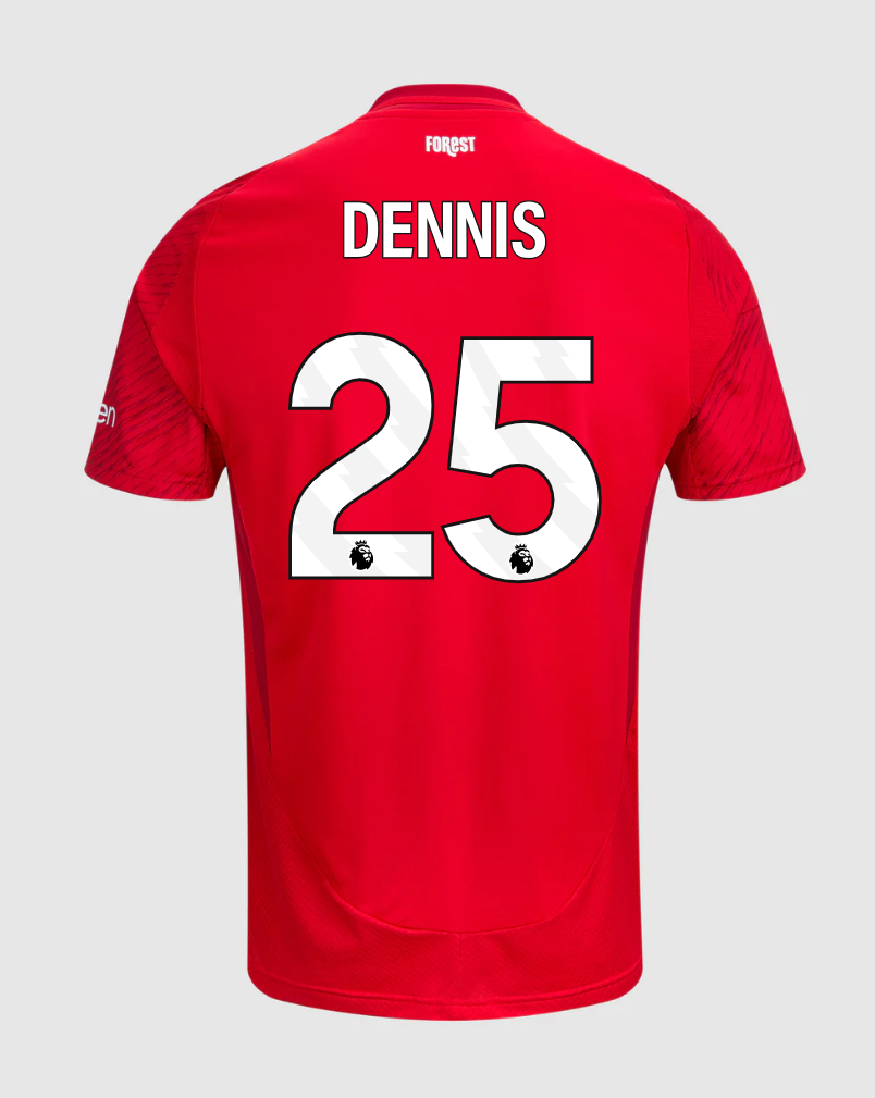 Nottingham Forest 24-25 Home Version Dennis #25 Football Jersey