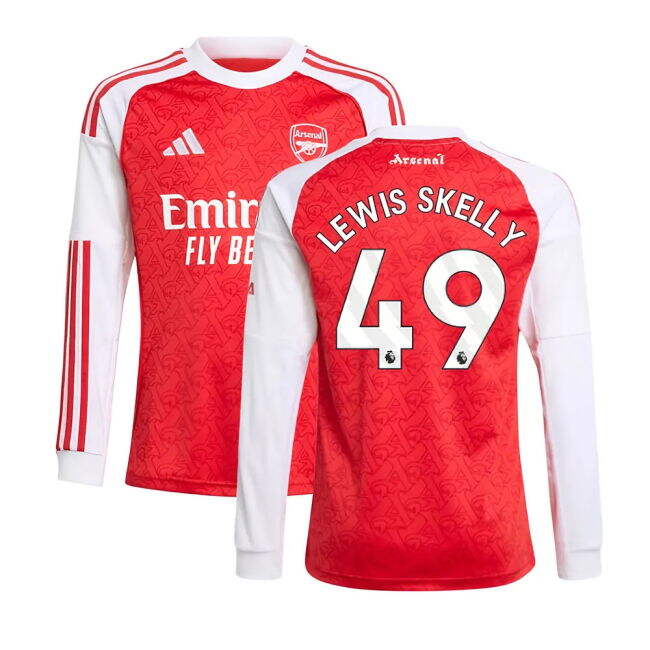 Arsenal Arsenal Long Sleeve Home Shirt Kids Lewis Skelly #49 Durab...
