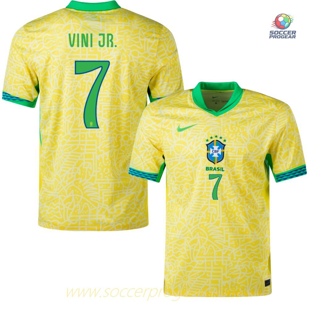 Brazil Home Team Soccer Shirt 2024-25 Edition Vini JR