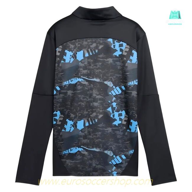 2024-2025 Man City Prematch 1/4 Zip Top (Strong Gray) - Kids