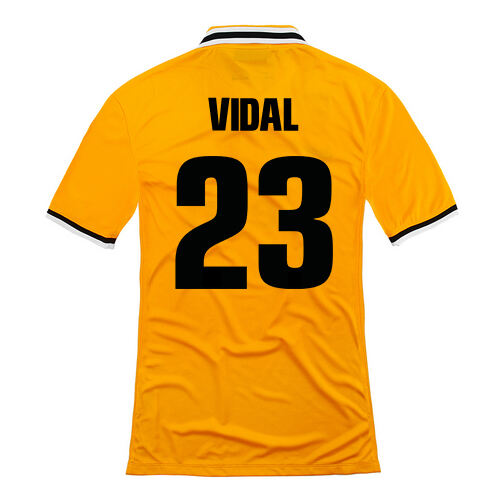 13-14 Juventus 23 Vidal Away Yellow Jersey Shirt - Official Replica