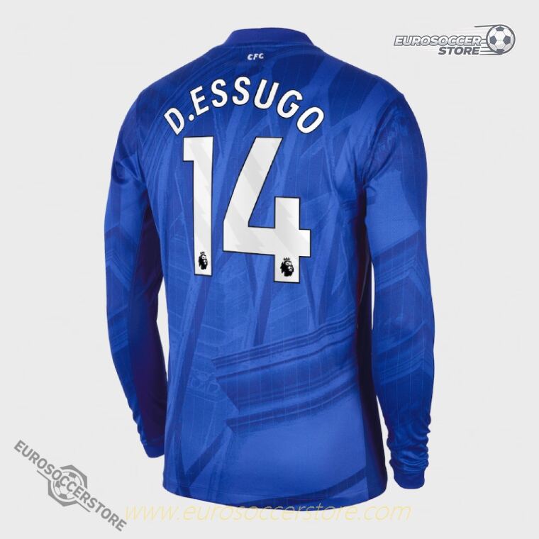 D.ESSUGO's 14th Chelsea Home Long Sleeve Jersey for the 25-26 season