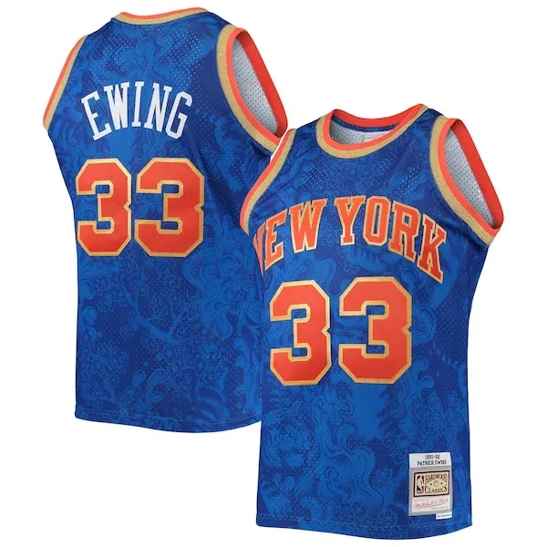 Patrick Ewing NYK Swingman Jersey - premium swingman-jersey - Blue