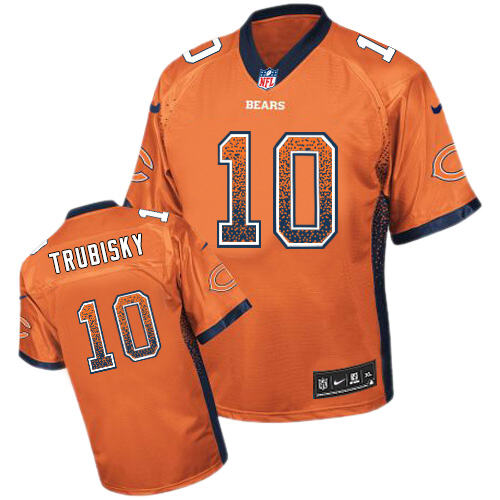 Authentic Chicago #10 Trubisky Orange Alternate Elite NFL Jersey
