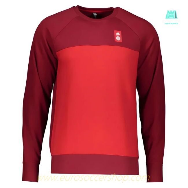 2021-2022 Bayern Munich Graphic Crew Sweat (Red)
