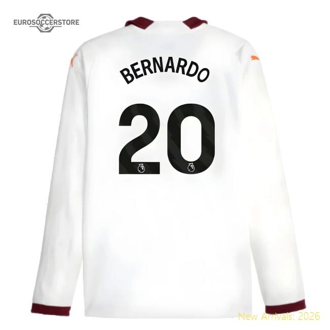 Premium 2023-2024 Man City Long Sleeve Away Shirt (bernardo 20)