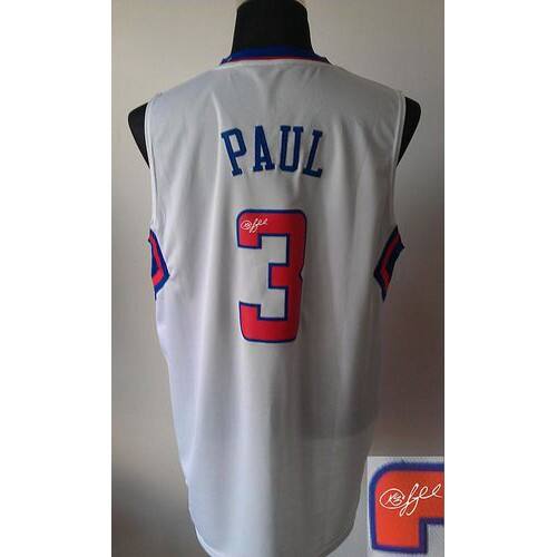Revolution 30 Autographed Los Angeles Clippers #3 Chris Paul White Stitched NBA Jersey Mens