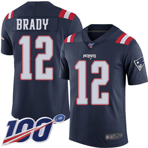 Authentic NE #12 Brady Navy None Limited NFL Jersey official
