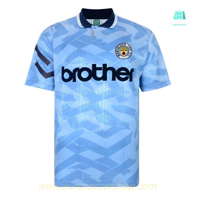 Score Draw Manchester City 1992 Retro Football Shirt