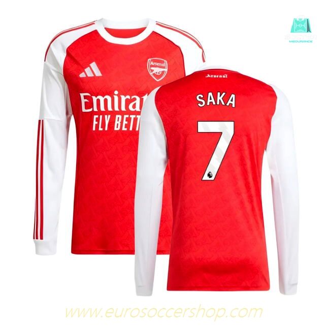 2025-2026 Arsenal Long Sleeve Home Shirt (Saka 7)