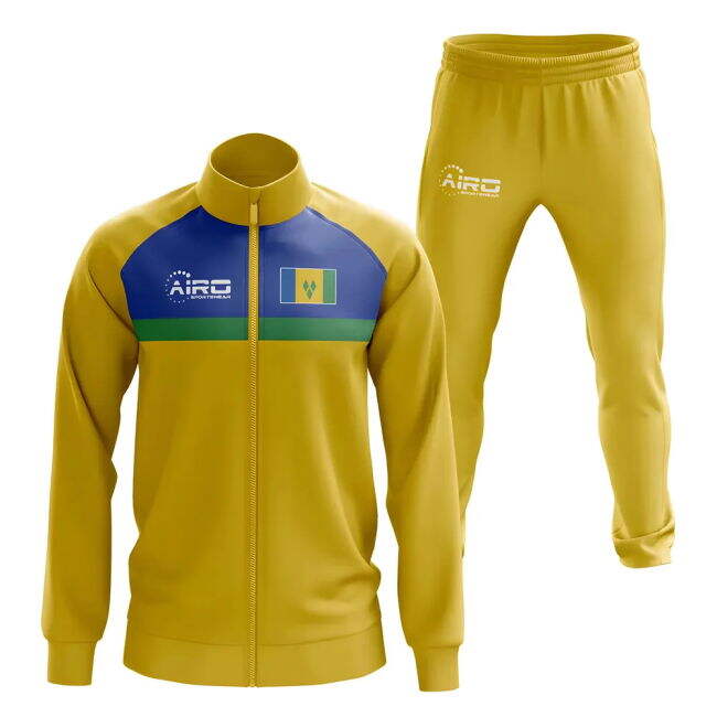 Saint Vincent and The Grenadines Concept Football Tracksuit (Yellow)