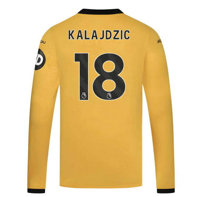 Great Deal 2025-2026 Wolves Long Sleeve Home Shirt (Kalajdzic 18)
