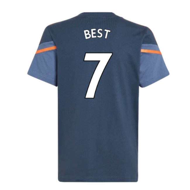 Licensed Football Man Utd Training Tee Crew Navy Kids Best #7 High...