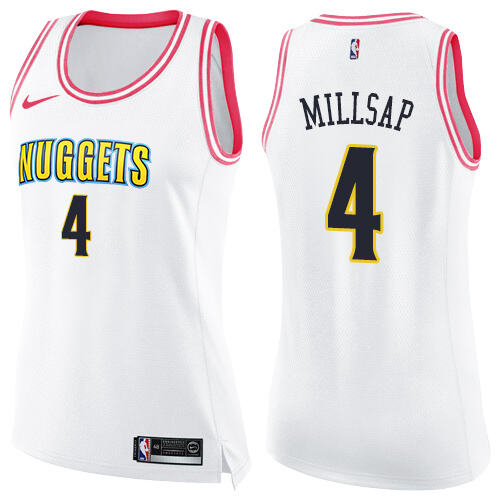 DEN #4 Paul Millsap Performance 2024 Icon NBA Jersey - White Swingman