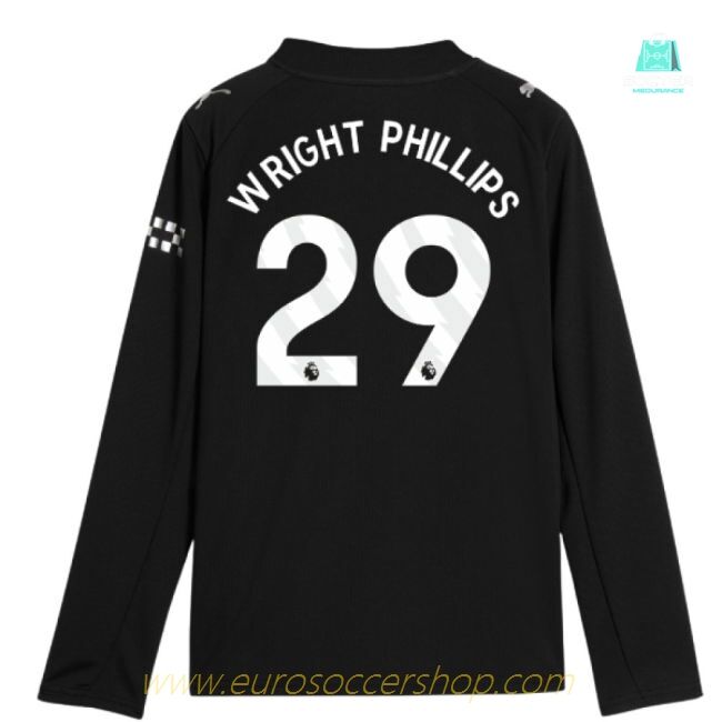 2025-2026 Man City Long Sleeve Away Shirt (Kids) (Wright Phillips 29)