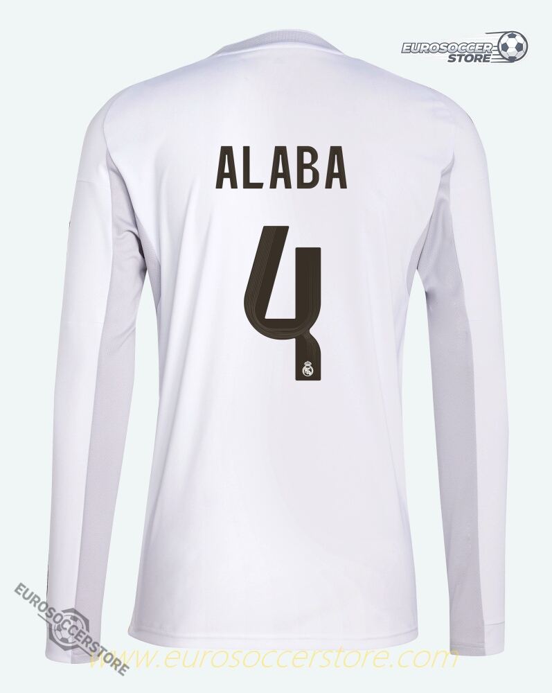 Real Madrid 25-26 Home Alaba 4 Long Sleeve Football Jersey