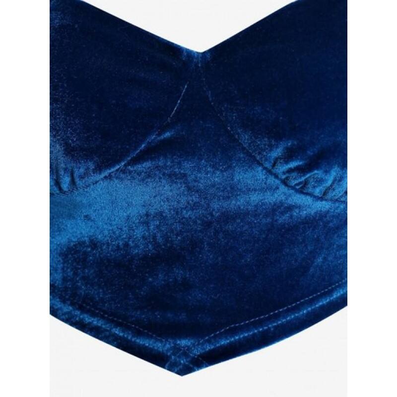 Velour Scarf Hem Crop T Shirt JW3376
