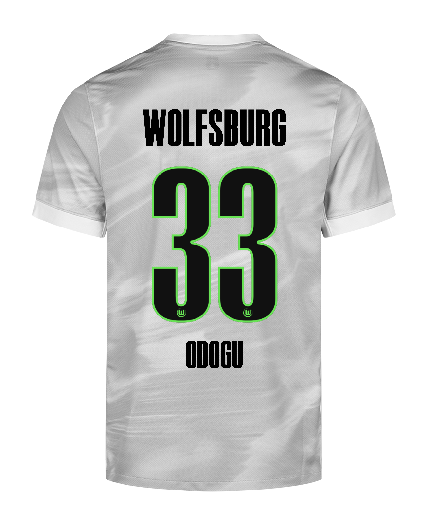 Wolfsburg's 25-26 Season Away Jersey with ODOGU 33 Printing