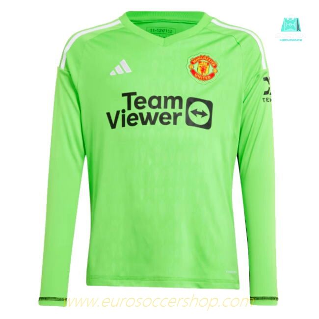 2023-2024 Man Utd Home Goalkeeper Shirt (Solar Green) - Kids
