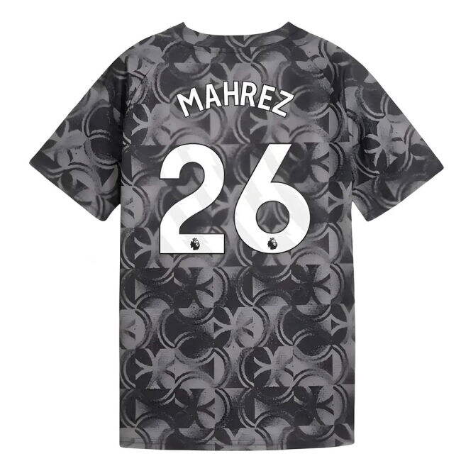 2025-2026 Man City Warm Up Jersey (Black) - Kids (Mahrez 26) (Match...