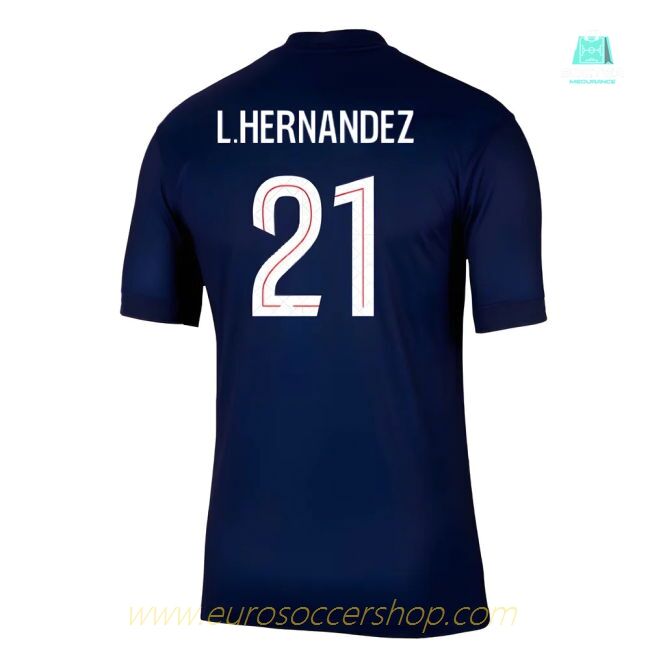 2025-2026 PSG Paris Saint Germain Home Shirt (L.Hernandez 21)