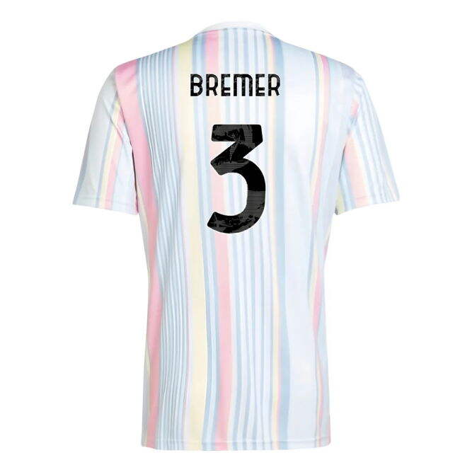 Loyal Juve Juventus Pre Match Shirt White Bremer #3 Professional G...